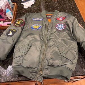 Top Gun Green Bomber Jacket with Patches